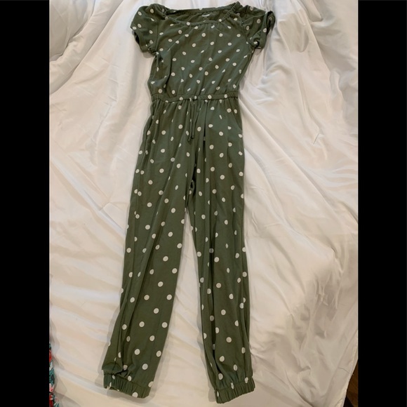 Old Navy Other Girls Olive Polka Dot Jumpsuit Old Navy Poshmark